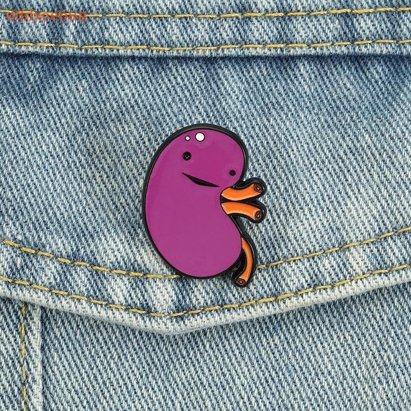 [dddxcebua] Pino Esmaltado Em Forma De Rim Desenho Animado Broche De Órgão De Corpo Humano Presente Ideal Para Cirurgião