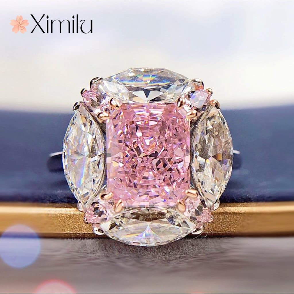❤ Original luxo corte diferente cristal pombo ovo diamante anel gota de água redondo diamante gelo flor corte 10 quilate