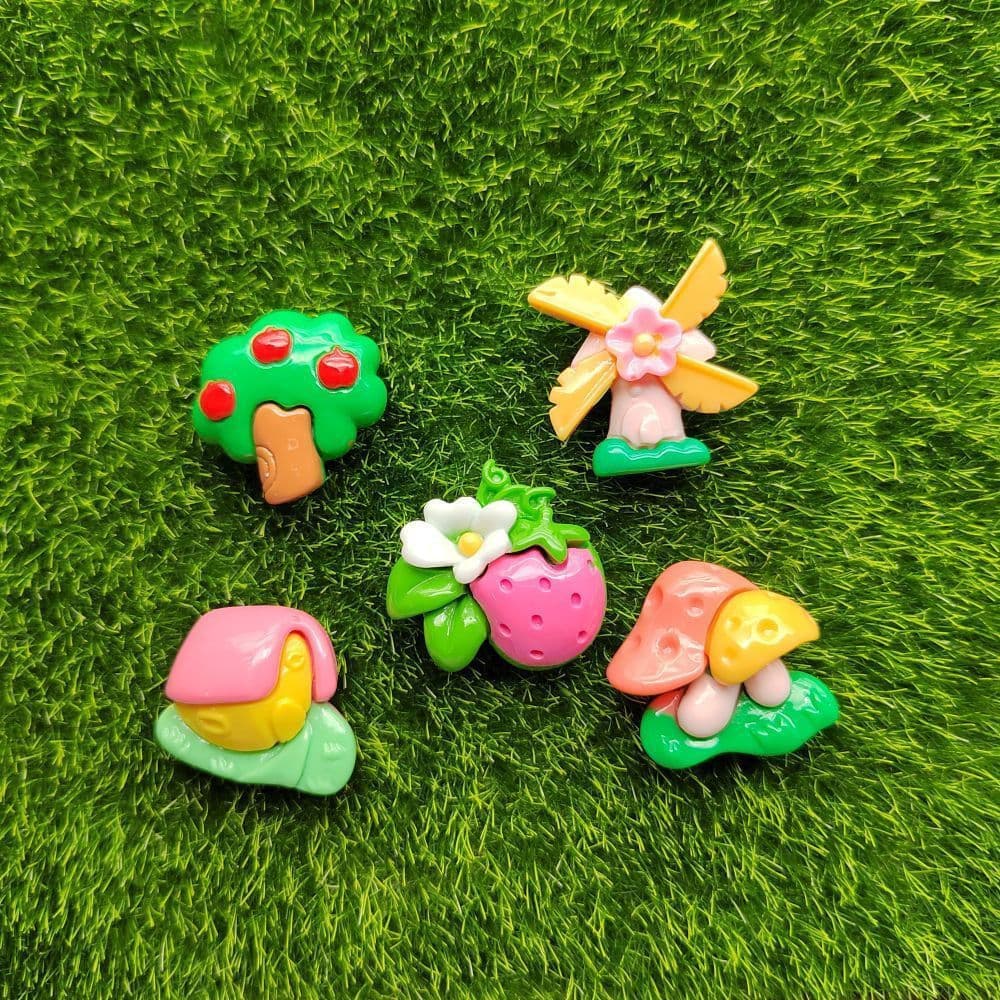 10 Pçs/set Apple Tree Cogumelo Resina Flatbacks DIY Creme Cola Capas De Telefone Decorativas Scrapbooking Artesanato Ace