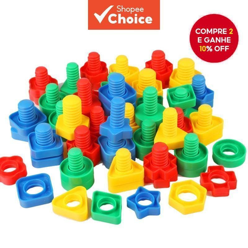 Quebra-Cabeça Correspondente Em Forma De Porca , Brinquedos Montessori , Crianças Com 10 Conjuntos De Parafusos , Educaç