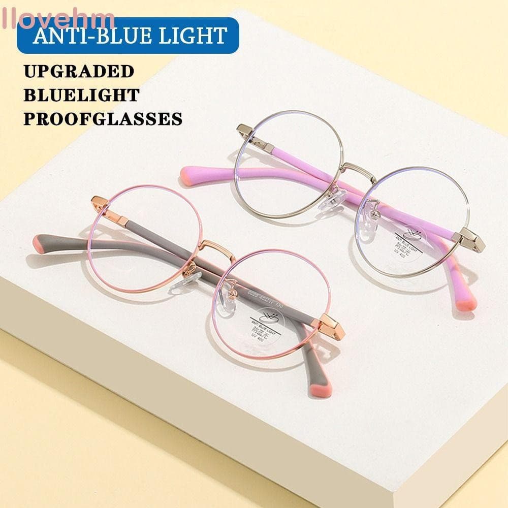 Óculos Infantis Anti-Luz Azul LUCKY-ILOVEHM Redondos Ultra-Leves Proteção para os Olhos