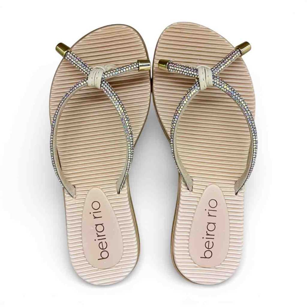 Chinelo Beira Rio 8395227 Dedo Strass Laço Leve Confortavel