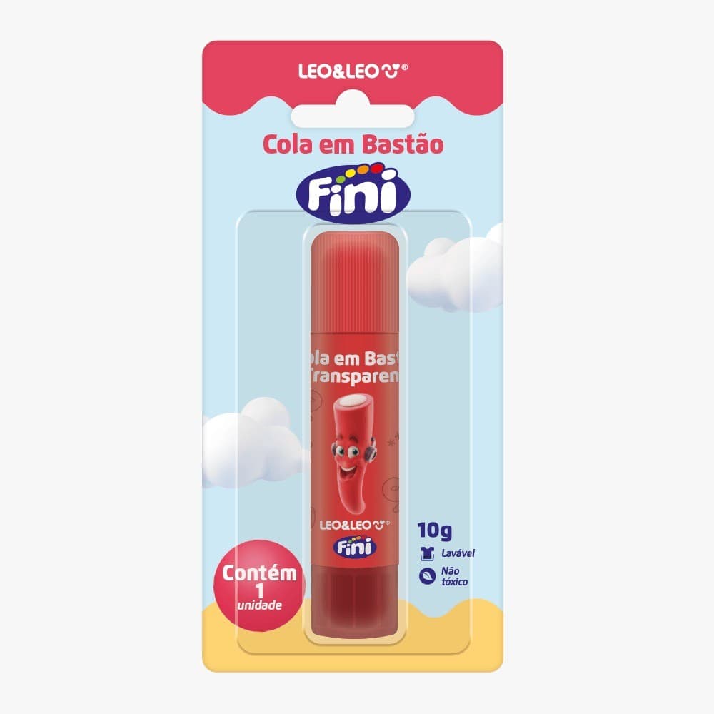 COLA BASTÃO FINI 10 GRAMAS VERMELHA LEO&LEO