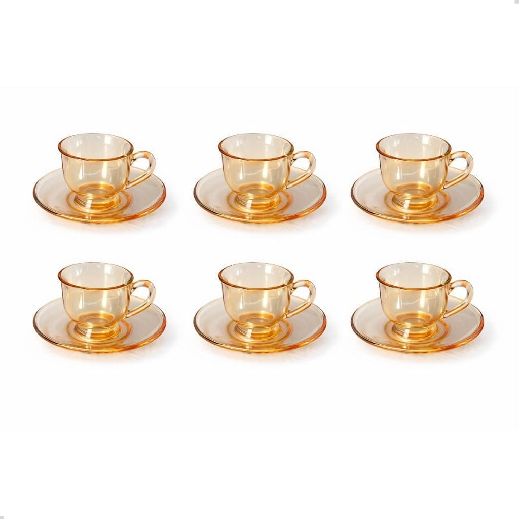 Conjunto De 6 Xícaras 105 ml Vidro Âmbar