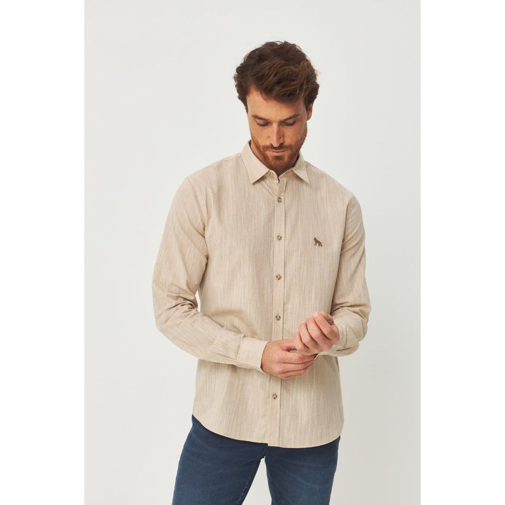 Camisa Manga Longa Texturizada Masculino Acostamento