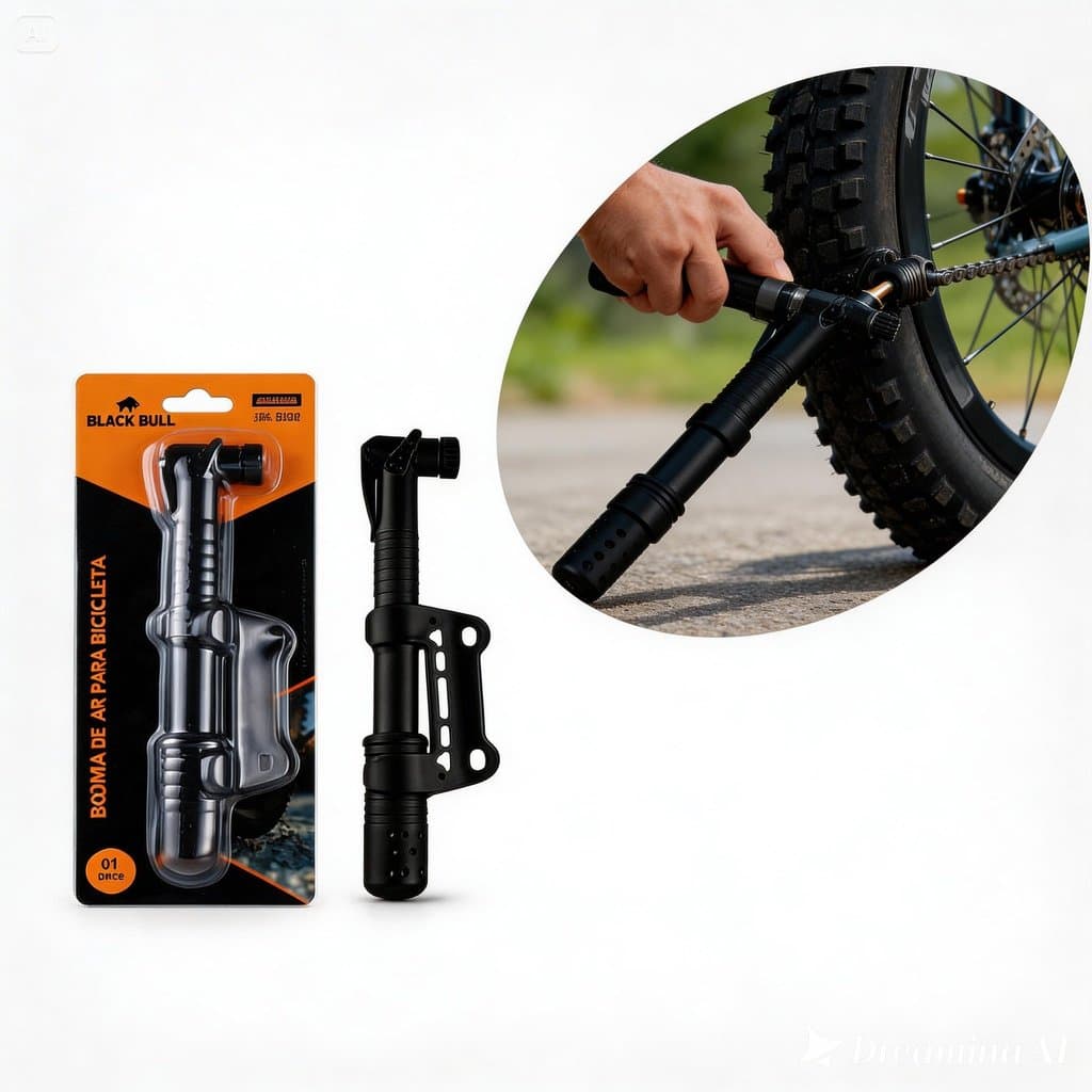 Mini Bomba de Ar Para Bicicleta e Acompamento Portátil Com Suporte