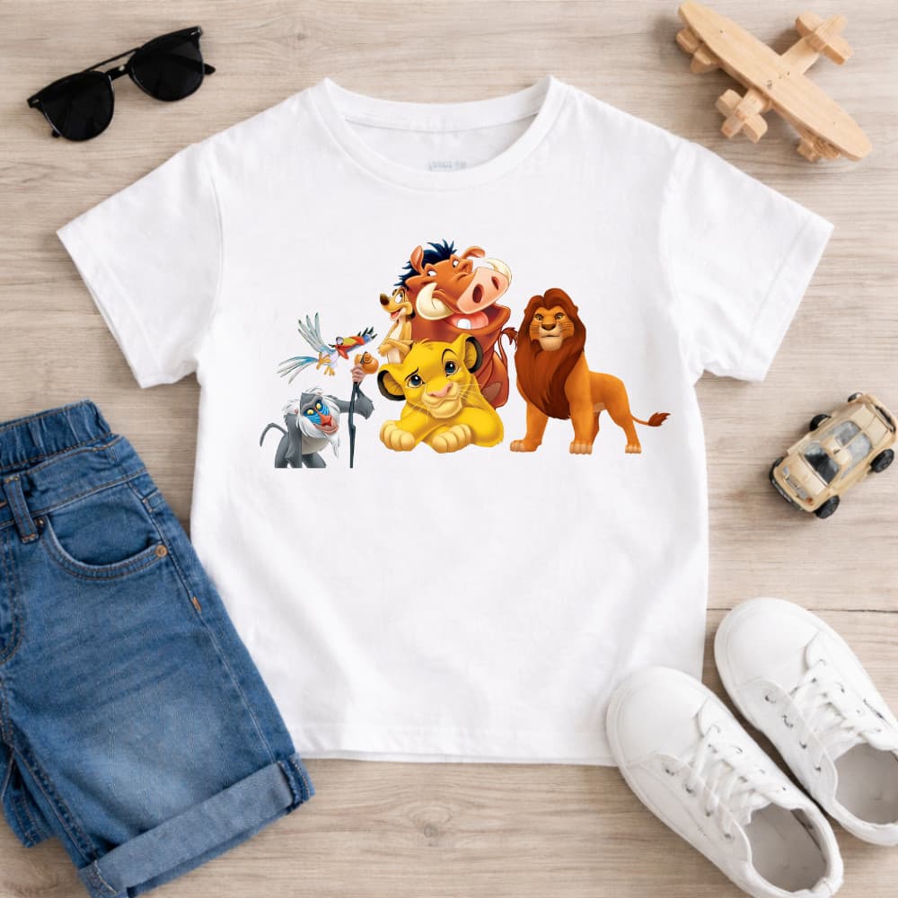 Camiseta camisa blusa Infantil Familia Rei Leão 100%Algodão