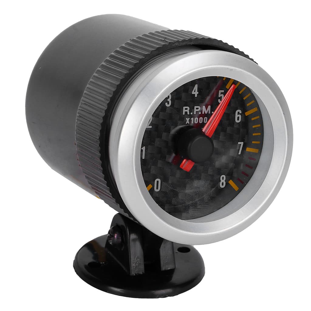 TMA ~ Tacômetro 52mm/2.05in 0-8000 RPM Ponteiro De Painel De Fibra De Carbono 12V Universal Para Motores De 4 6 8 Cilind