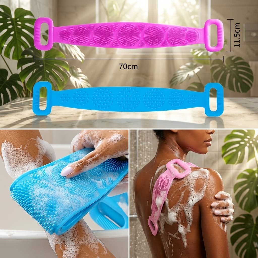 Esfregão De Silicone Para Banho Lava Costas Massageador Esfoliação Corporal Livre De BPA