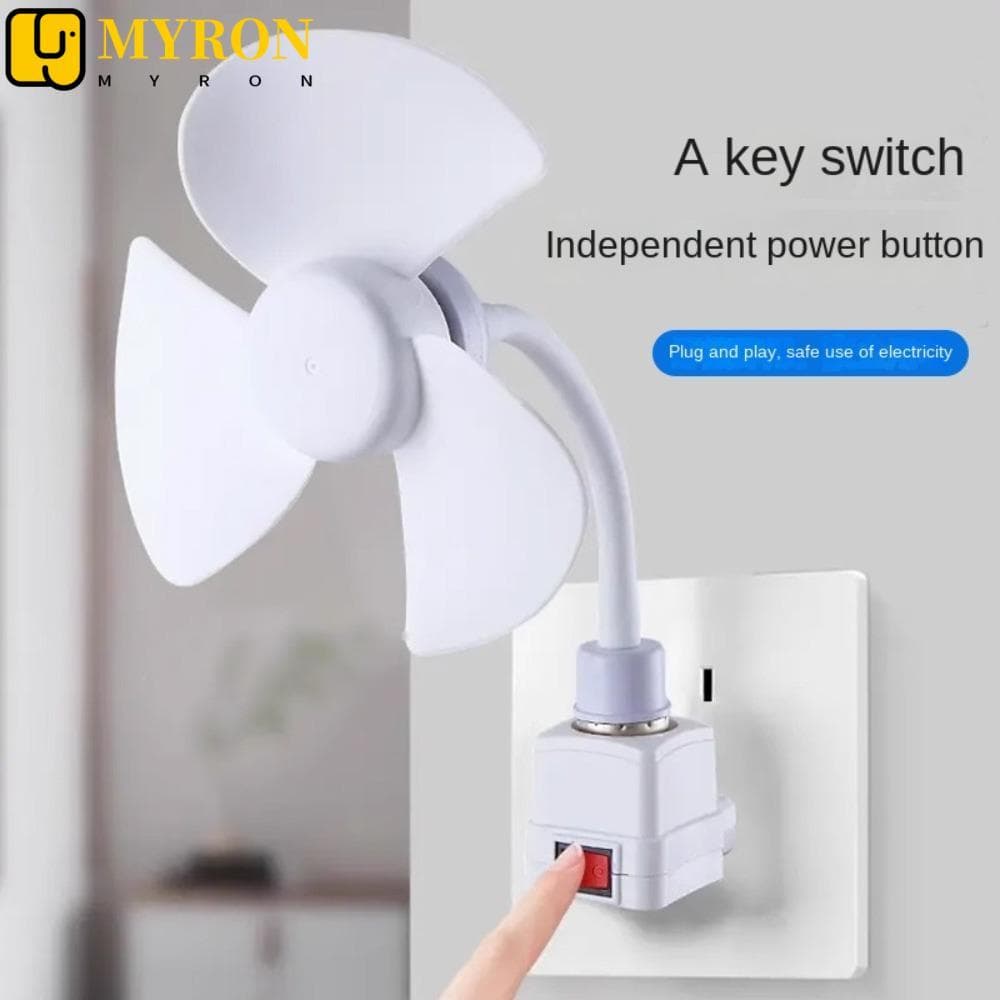 Ferramentas De Resfriamento MYRON1 , Ventilador Pequeno De Soquete Branco Portátil Estudante De Dormitório E27