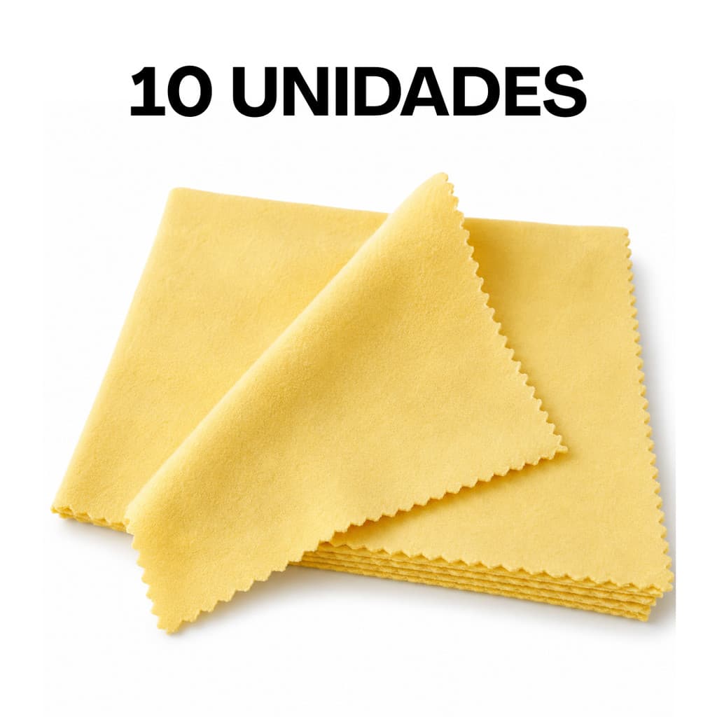 Kit 10 Unidades de Flanelas Mágica pra Limpar Jóias Ouro Prata