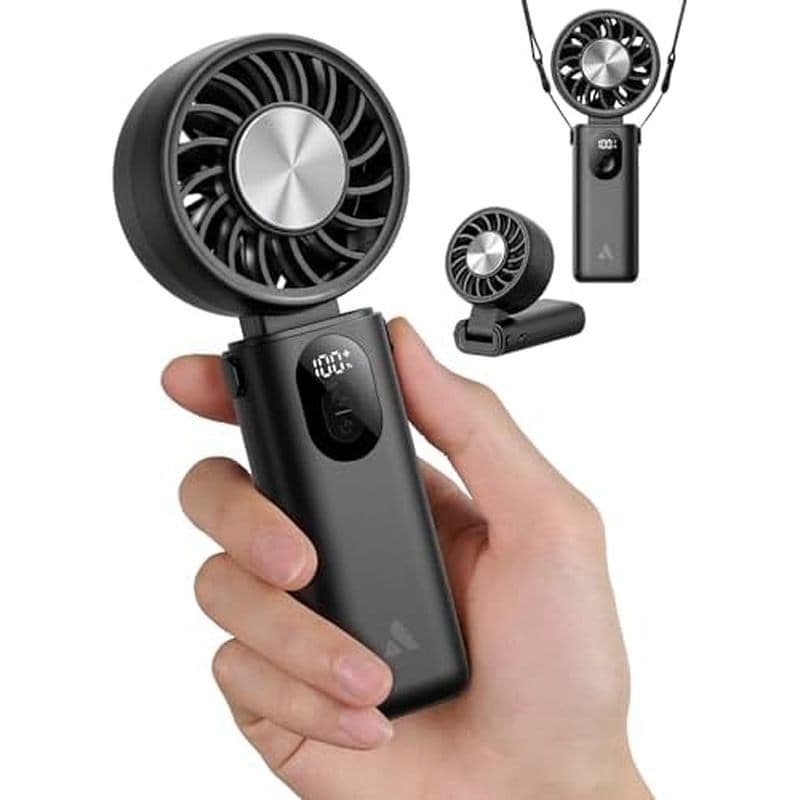 Ventilador Portátil Aecooly Mighty | Tempo De Resfriamento Máximo De 20H 3 Modos Flexíveis Vento De 5 Velocidades Exibiç