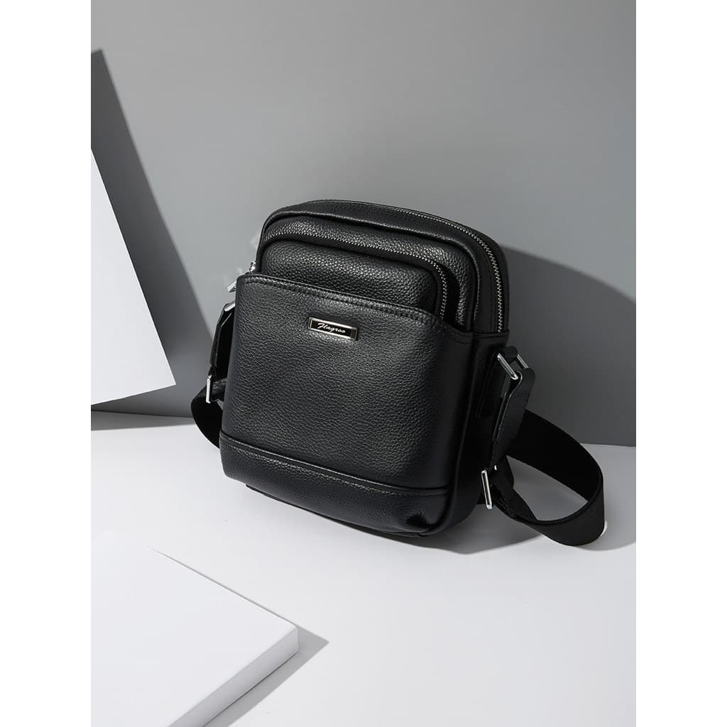 Bolsa de ombro masculina de couro genuíno Mini bolsa de ombro pequena bolsa de couro de primeira camada Casual pequena m