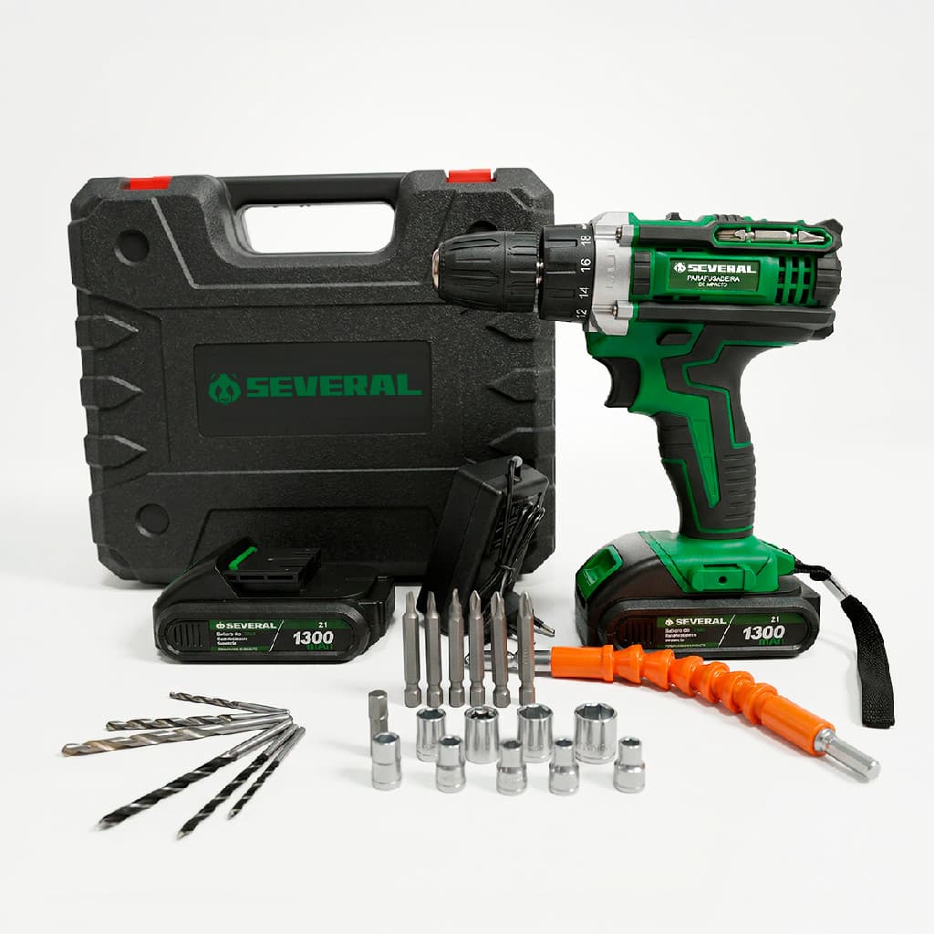 Parafusadeira Furadeira Sem Fio Profissional Com 2 Baterias Recarregável 21v 1300mah