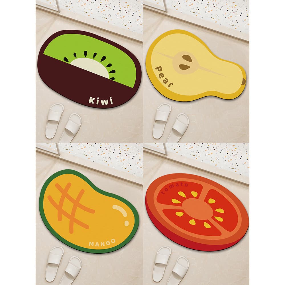 Tapete de desenho animado para banheiro, absorvente de água, resistente à sujeira, antiderrapante, banheiro, Diatom, lam