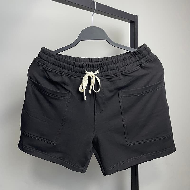 Shorts de verão na moda masculino puro algodão calças casuais branco fino ajuste perna reta 3 pontos 4 pontos bolsos gra