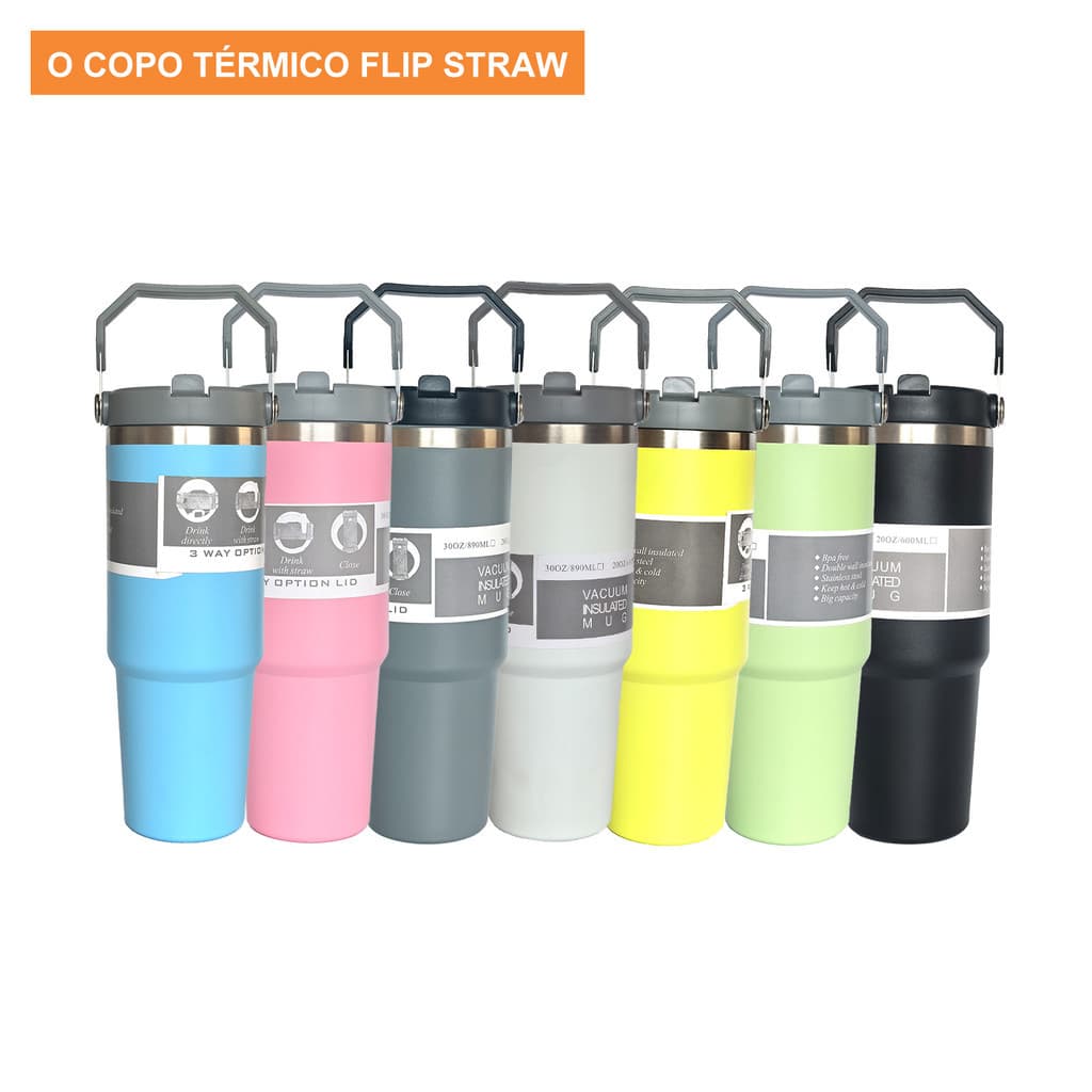 Garrafa Térmica Inox 900ml Vedada Parede Dupla Vácuo Mantém Quente 8h Gelado 12h Copo Para Água Viagem