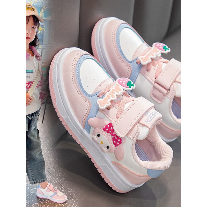 Meninas moda sapatos esportivos 2025 primavera outono crianças dos desenhos animados Kuromi sapatos casuais estudante re