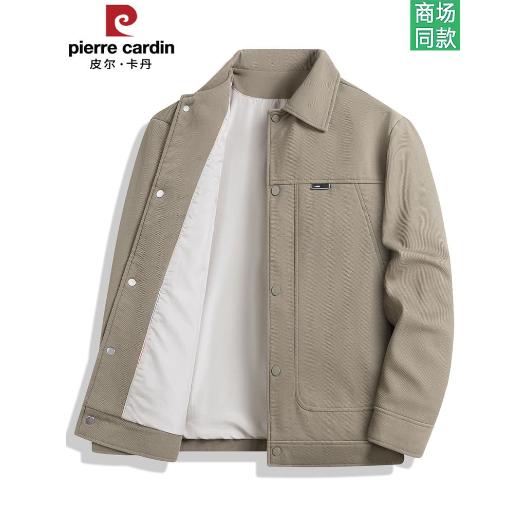 Pierre Cardan Shopping mesmo estilo lapela sarja cor sólida jaqueta masculina primavera outono novo estilo masculino top