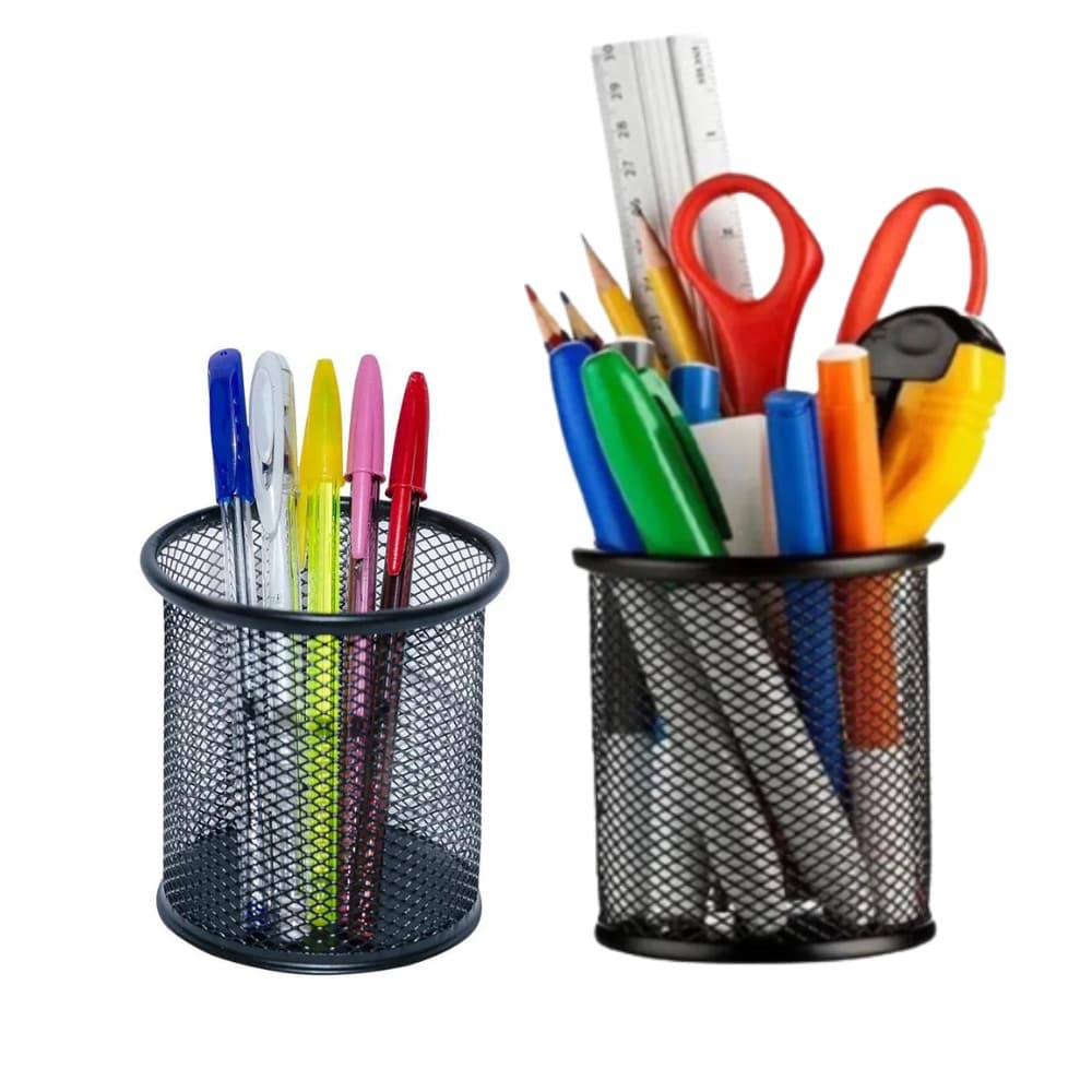 2 Organizador de Mesa Aramado Porta Canetas Lápis Redondo