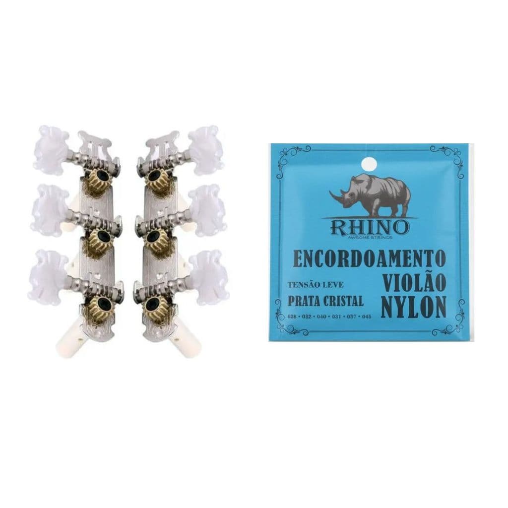 Kit Completo Violão Nylon Tarraxa + Encordoamento