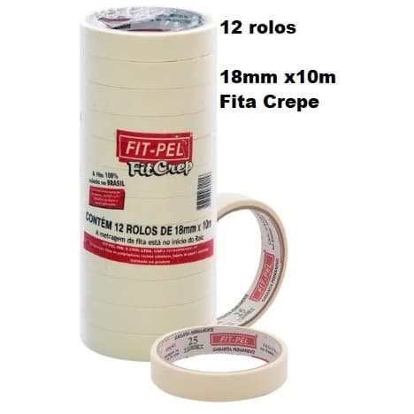 FITA CREPE 18X10 12ROLOS