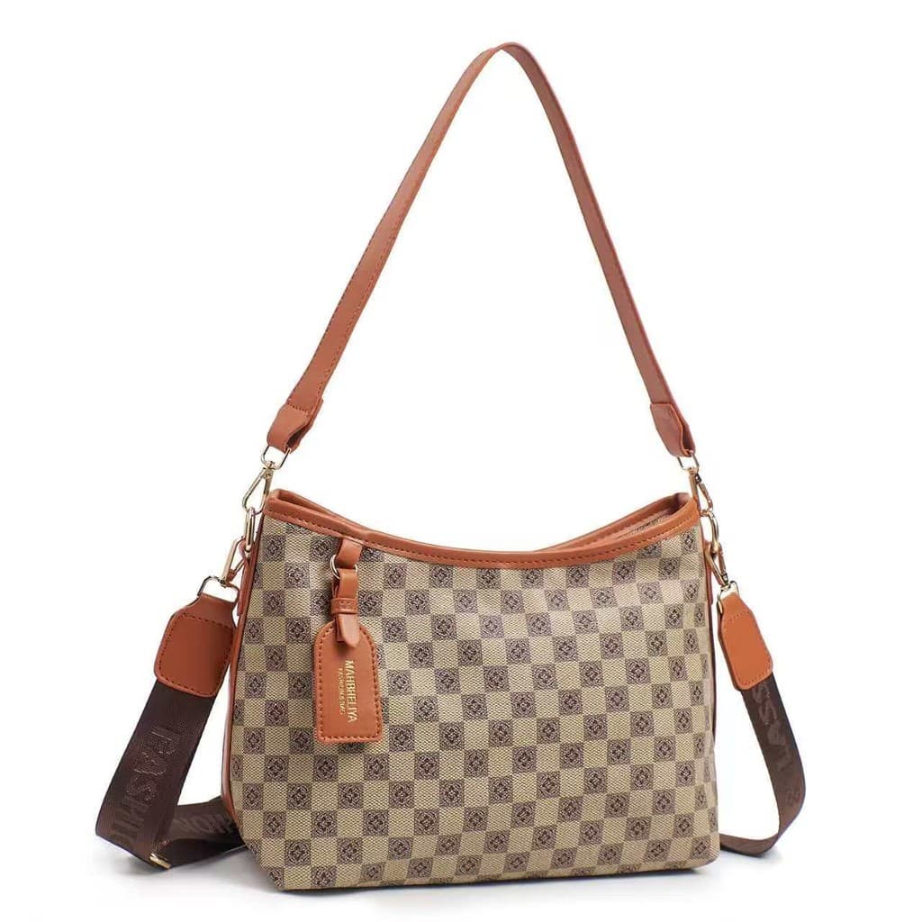 Marissa Bolsa Crossbody Feminina com Logo e Aplicações Bolsa Tote de Ombro Grande Capacidade