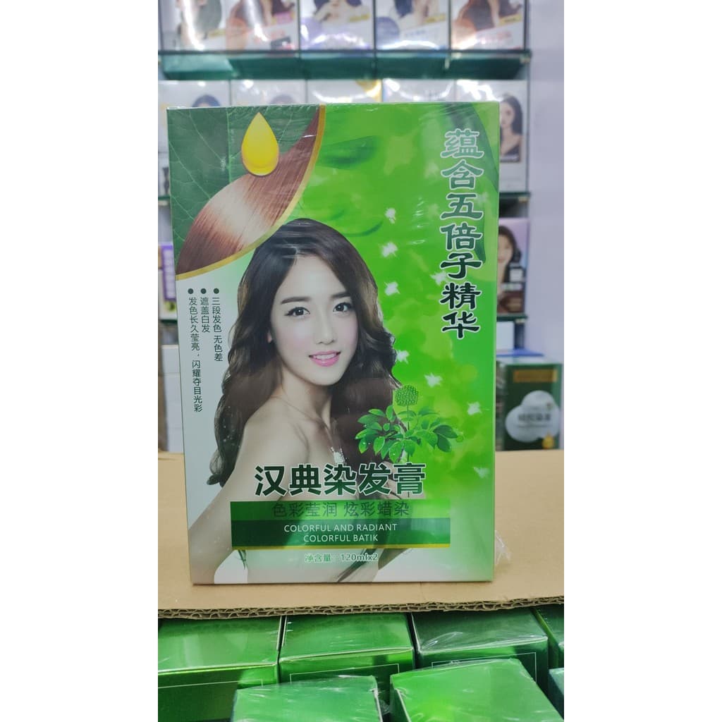 Creme de tintura de cabelo chinês contém cinco vezes essência antiaderente tintura de couro cabeludo em casa Natural Pop