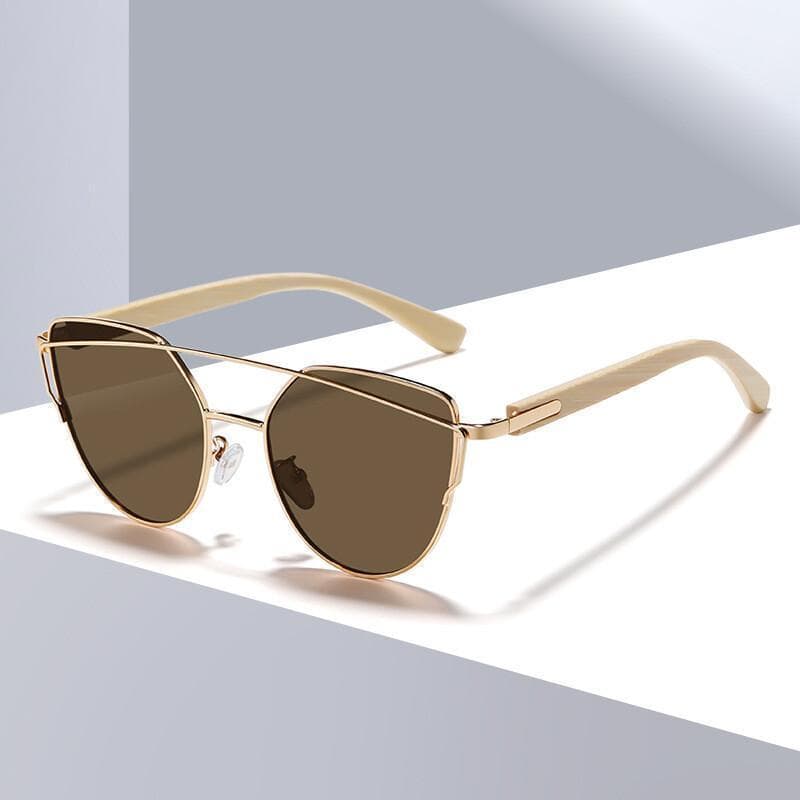 Óculos de Sol Vintage Cat Eye Femininos 2026 Nova Moda Lentes Espelhadas com Ponte Dupla Óculos de Sol Tendência&*&-&&&&