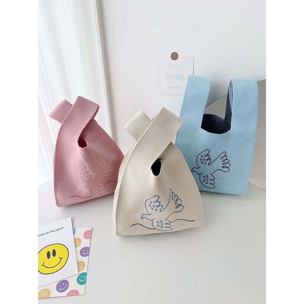 Versão coreana novo estilo ins estilo nicho Design de moda bolsa de malha feminina diária combinando bolsa de viagem