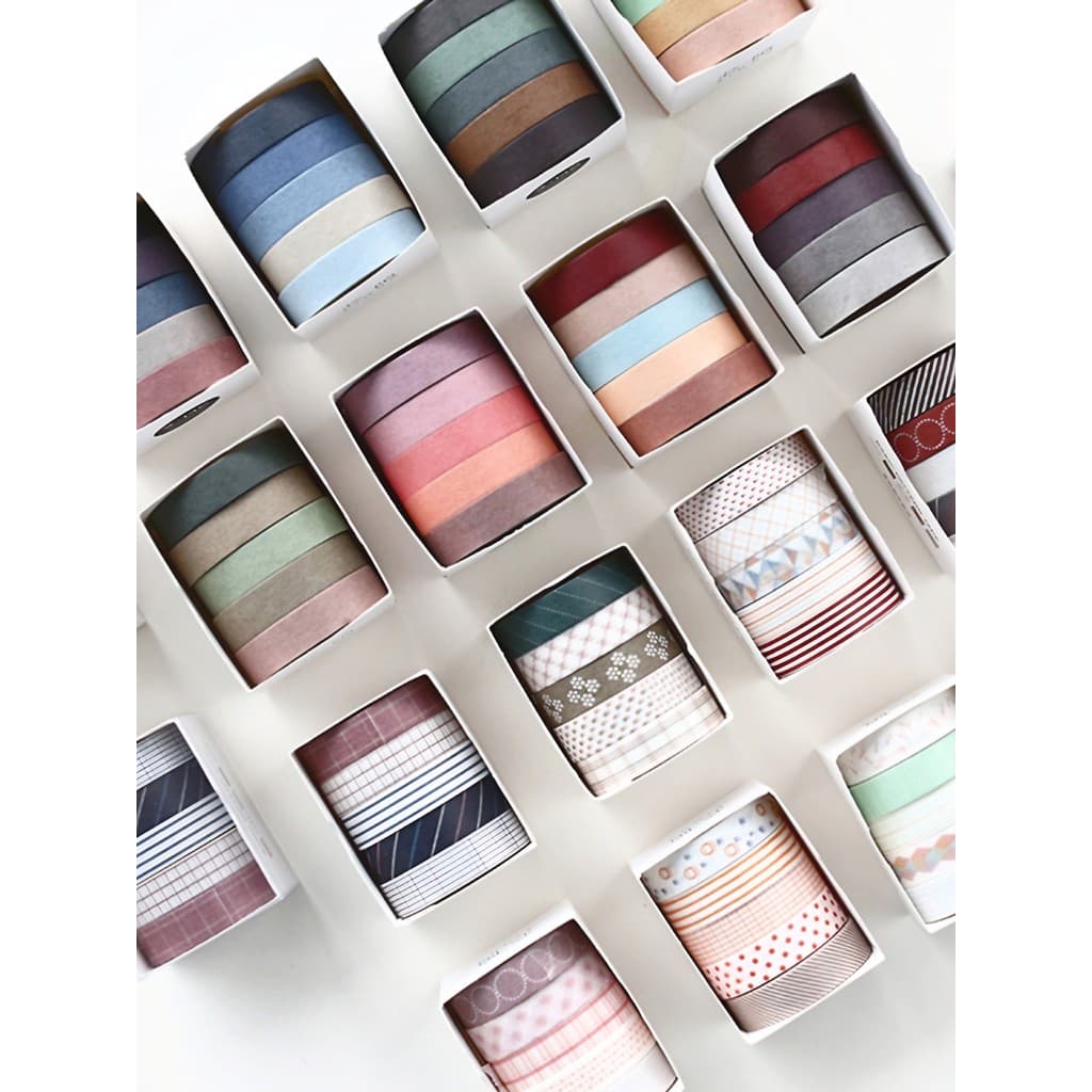 Xinmo Retro cor sólida manual Washi fita combinação rolo inteiro manual filme estilo básico adesivos de cores decorativa