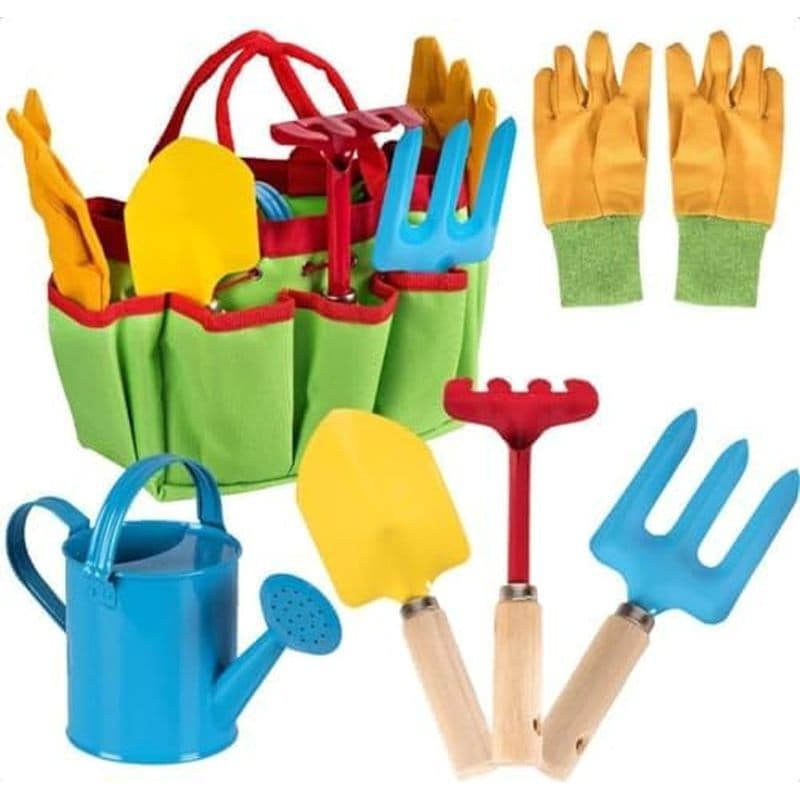 Conjunto De Ferramentas De Jardineiro Pequeno Com Bolsa Jardim Para Jardinagem Infantil-Kit Inclui Regador , Luvas De ,