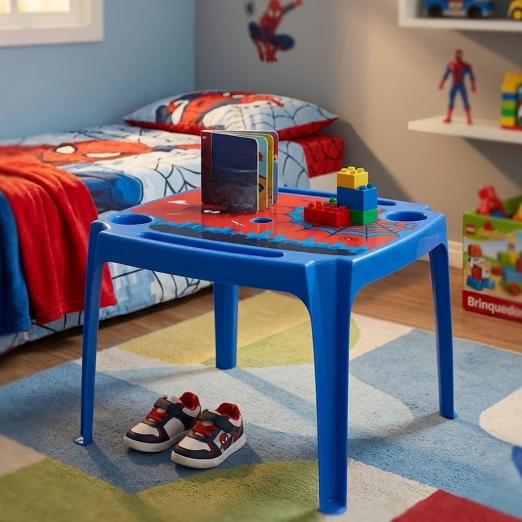 Mesa Infantil Aranha Azul Arqplast Resistente Kids
