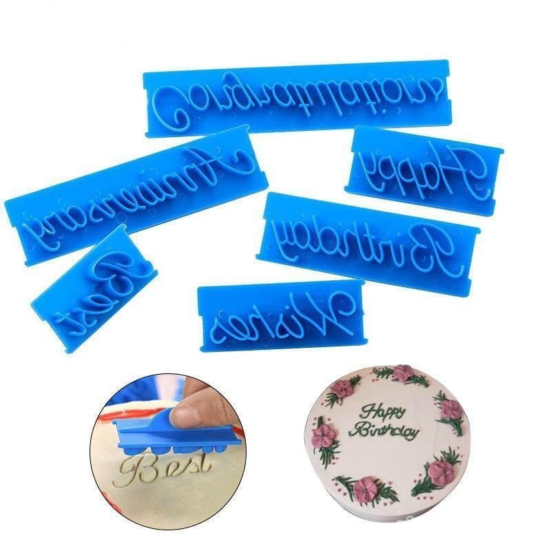 6 Pçs/Set Alfabeto Número Carta Molde Do Bolo Biscuit Fondant Cookie Stamp Embosser Cortador De Cozimento Decoração
