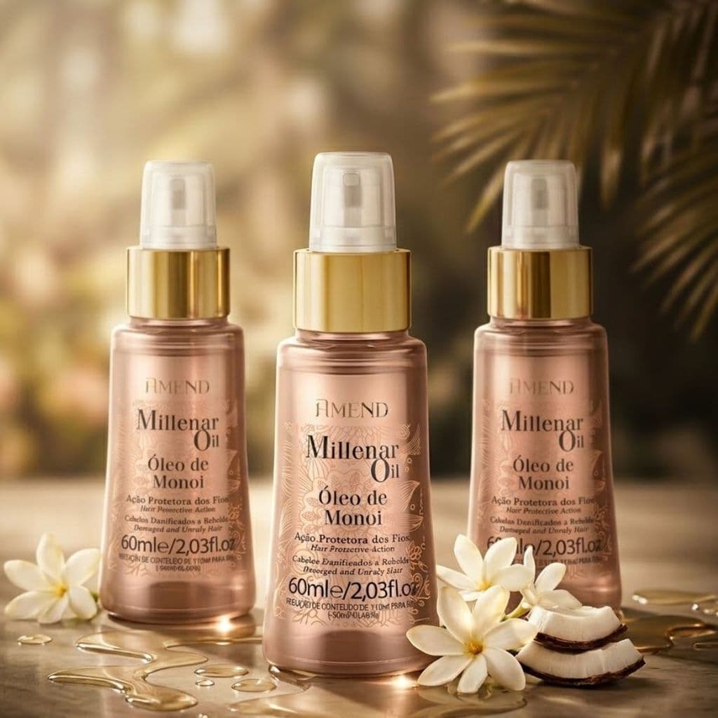 Kit Com 3 Óleo De Monoi Amend Millenar Oil Segredos Do Mundo 60ML