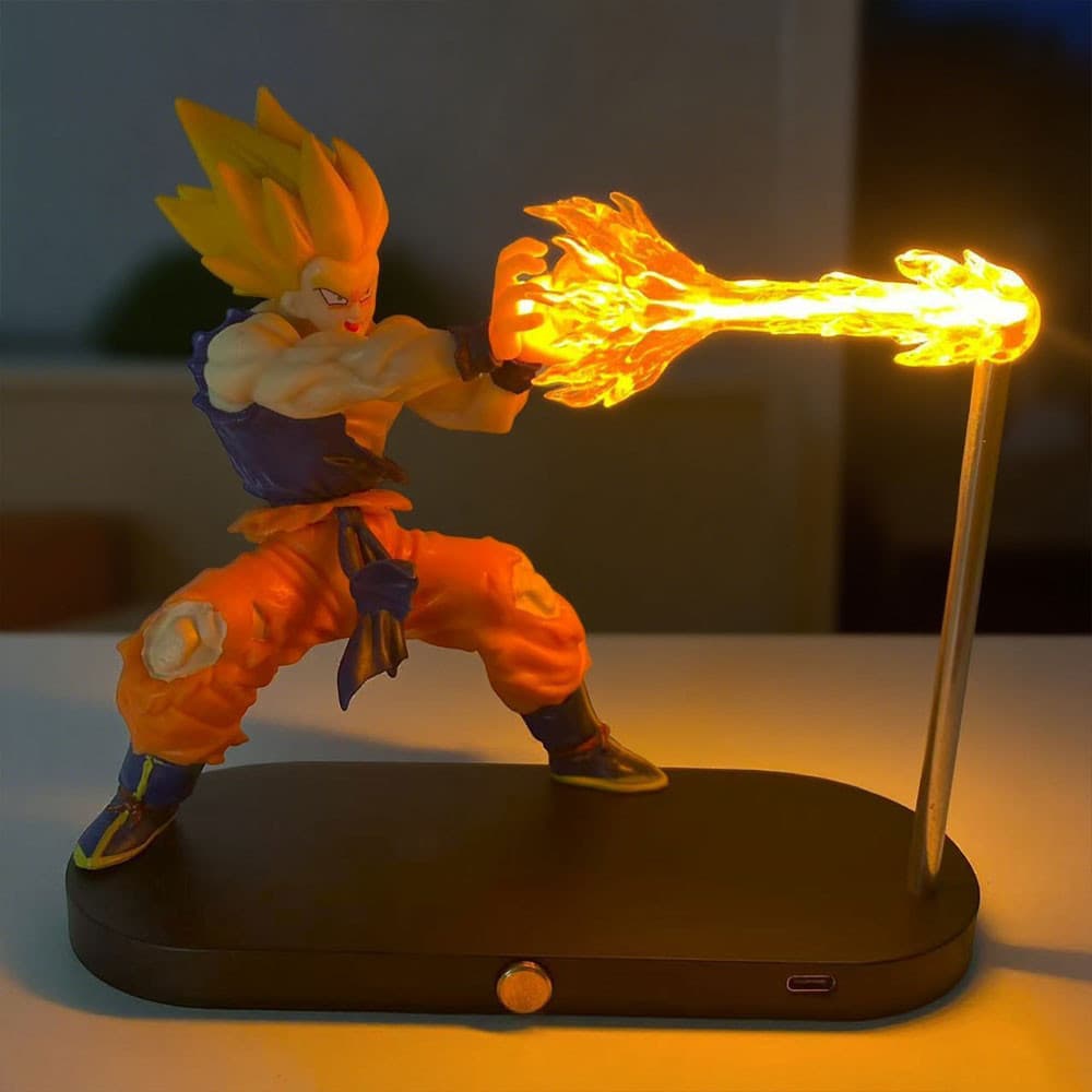 Figura do Goku Super Saiyajin de Dragon Ball com Luz Noturna LED, Luminária de Mesa DBZ, Decoração de Quarto, Presente R