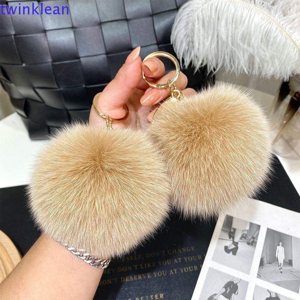 Chaveiro De Bola De Pompom TWINKLEAN , Pingente De Bolsa , Decoração Suspensa , Pelo Pele De Mochila