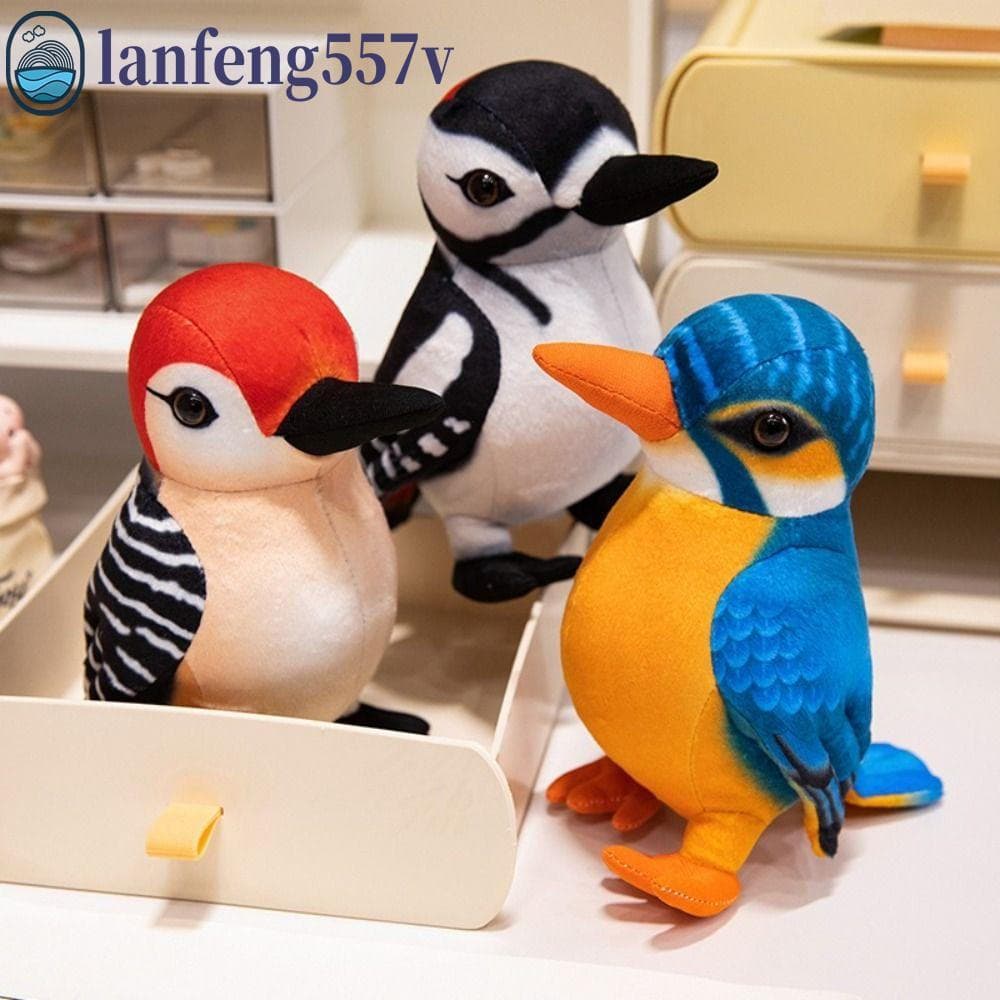 LANFENG Brinquedos De Pelúcia Realistas Para Pássaros , Boneca Animal Realista De Pássaro Pica-Pau De Algodão PP , Confo