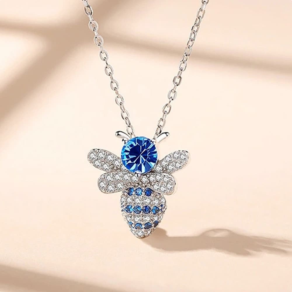 925 Prata Esterlina Adorável Mel Abelha Em Forma De Pingente Colar Feminino Para Festa Fantasia Meninas Aniversário Luxo
