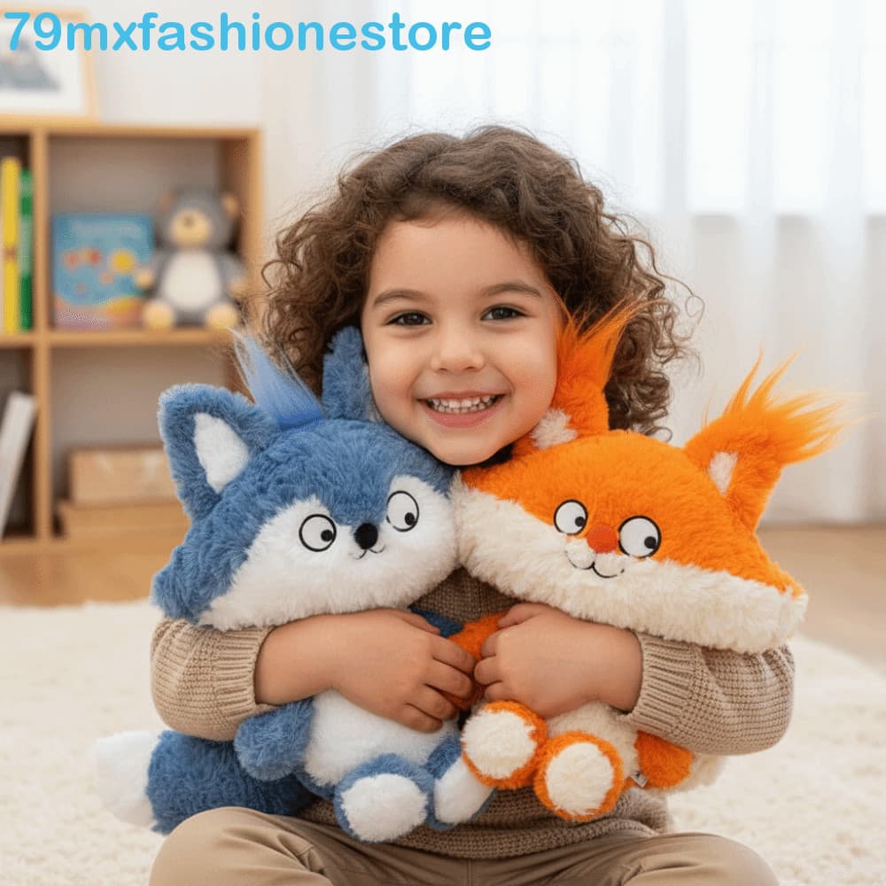 MXFASHIONESB Brinquedo De Pelúcia Para Gato , Estilo Bagunçado , Boneca De Guaxinim Tamanho 35 Cm , Cabelo Fofo Crianças