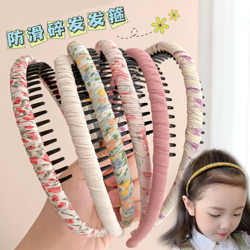 Menina cabelo quebrado tecido bandana Anti-deslizamento pressão Hairpin rosto lavagem cocar crianças Hoop bonito bebê ca