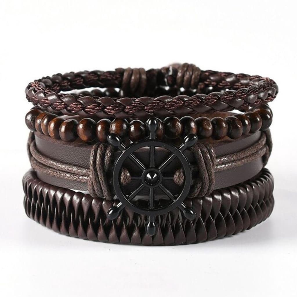Pulseira Multicamadas Estilo Couro Faixas Diversos Modelos