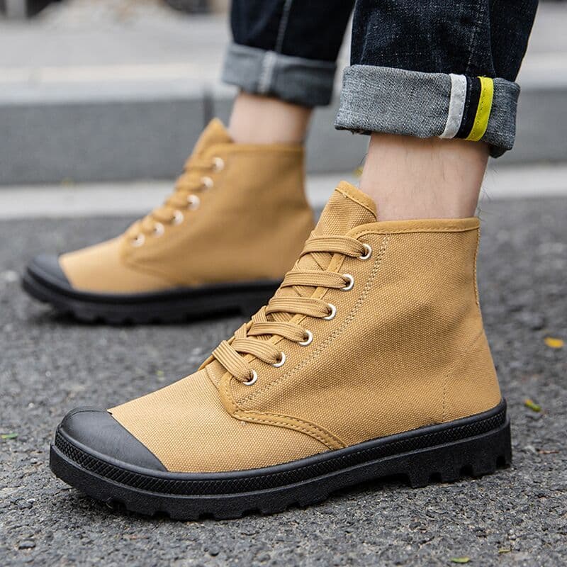 Sapatos de lona de alta qualidade masculinos sapatos de caminhada respiráveis ao ar livre botas gerais de cano curto Mar