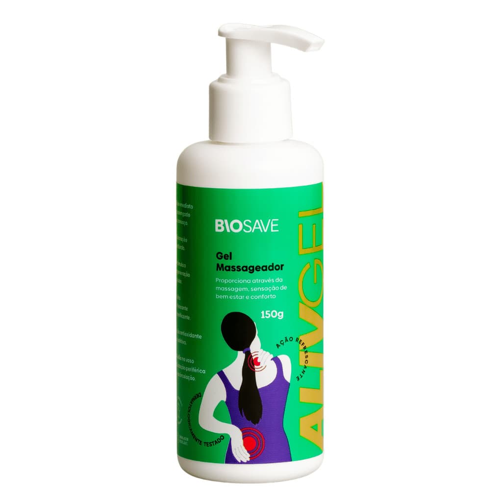 Gel Massageador AlivGel BioSave 150ml Alívio de Dores Musculares Massagem Articulações Relaxante