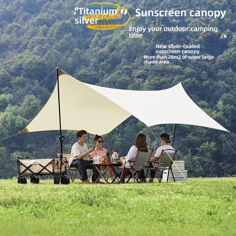 Toldo de acampamento com dossel protetor solar à prova de chuva ao ar livre 3x4m