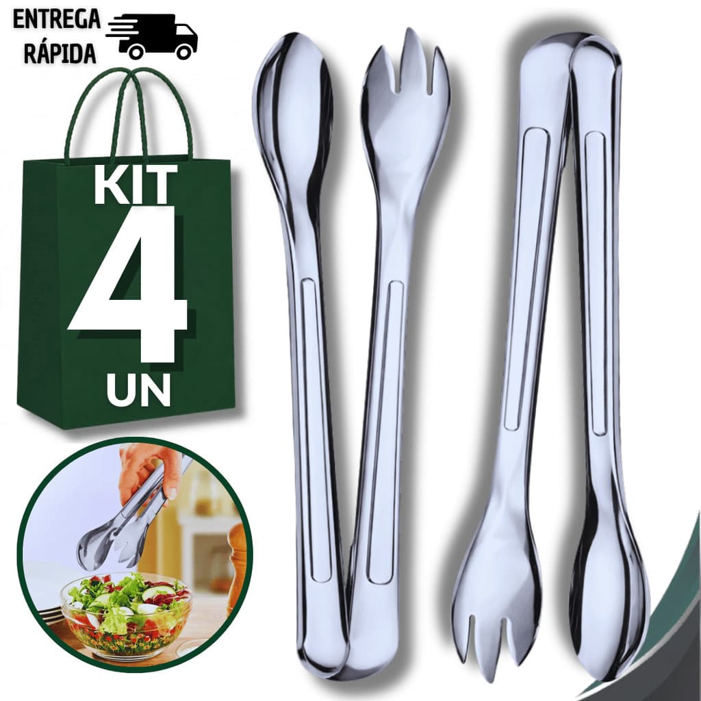 Utensílios Pegador Salada Aço Inox 20 cm Buffet Restaurante Cozinha Multiuso Qualidade Praticidades