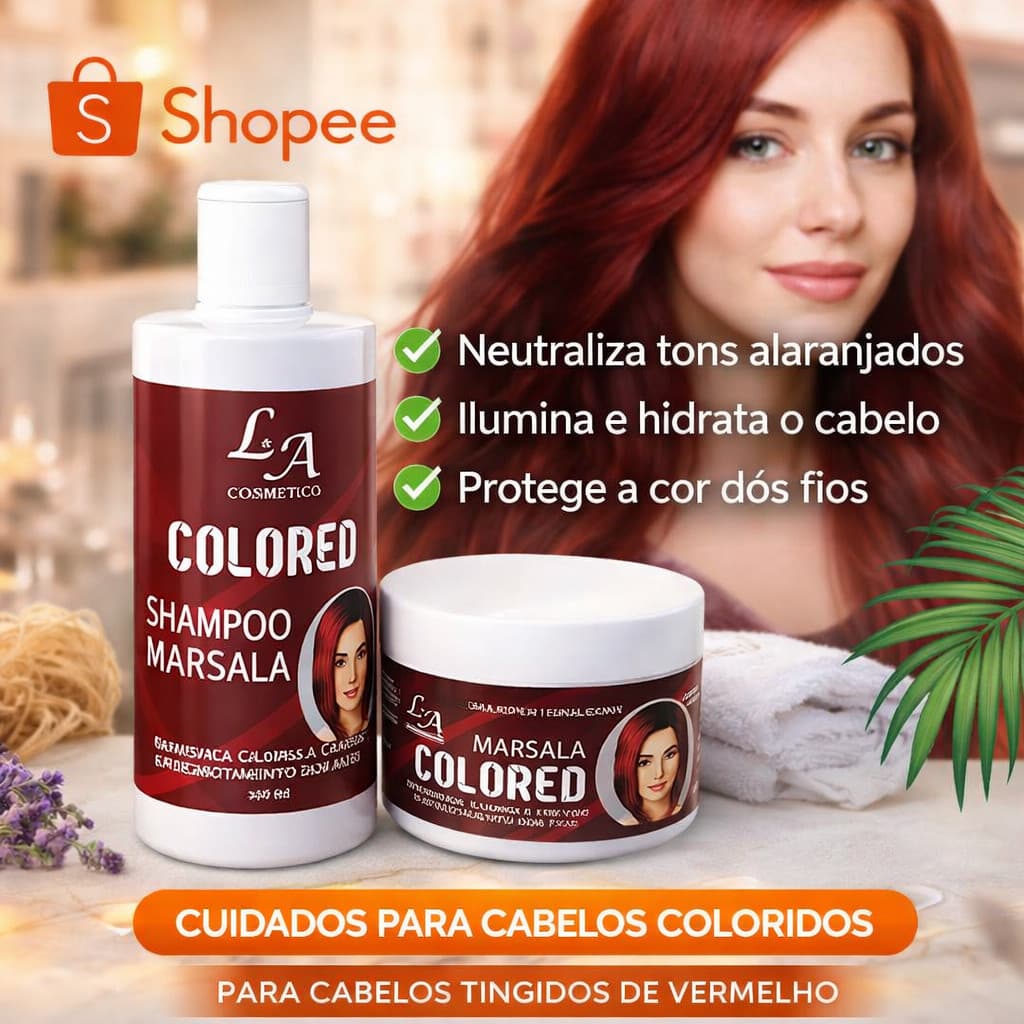 Kit Mascara  + Shampoo Tonalizante , matizante, 100% Natural , L&A Cosmeticos