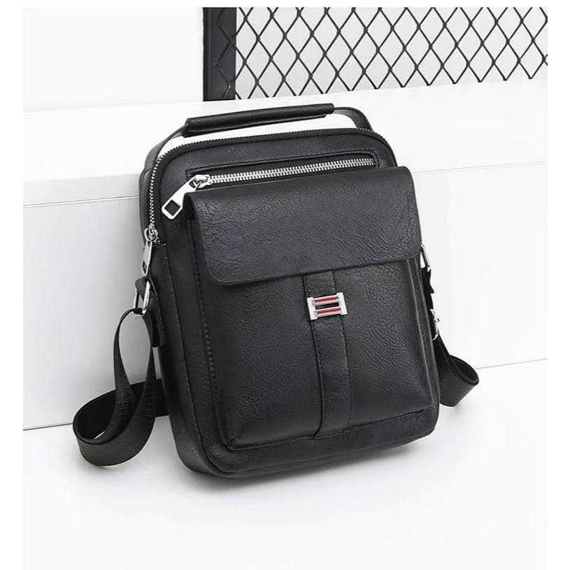 Bolsa Tiracolo Masculina De Couro Mão E Ombro Casual