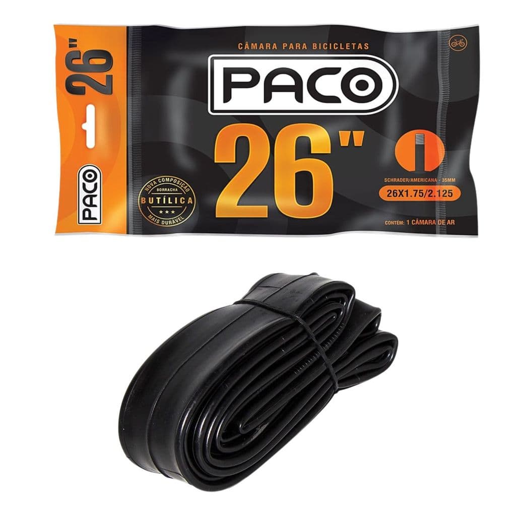 Câmara De Ar Aro 26 Bico Grosso 1.75/2.125 Balão Mtb Paco