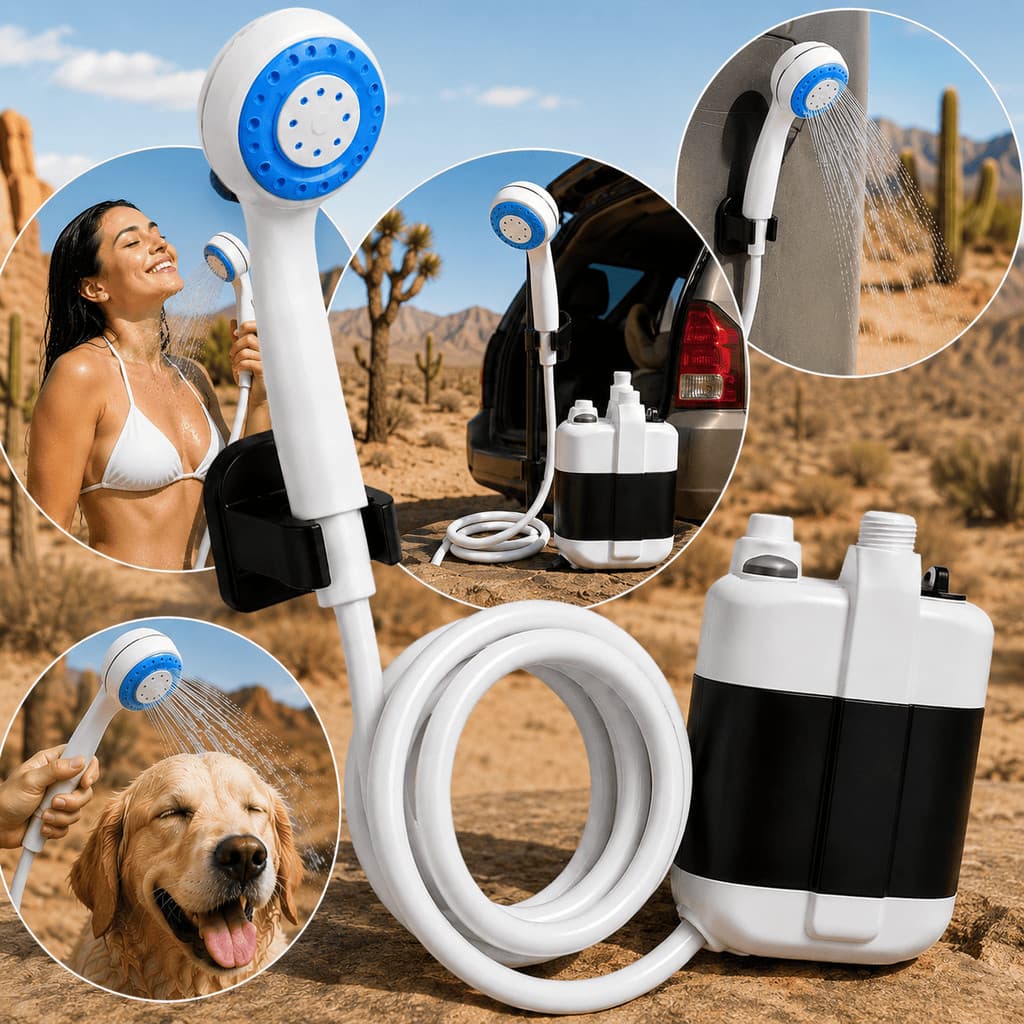 Chuveiro Portátil Recarregável Camping Ducha À Prova D'água Sem Fio Para Trilhas Praia E Banho Pet